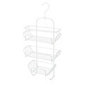 Shower Caddy in White Nano Powder Coating 3 Tier Hanging -
