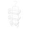 Shower Caddy in White Nano Powder Coating 3 Tier Hanging -