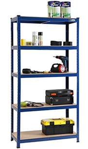 Heavy Duty 5 Tier Steel & MDF Storage Racking – 1325kg Load Capacity, Blue